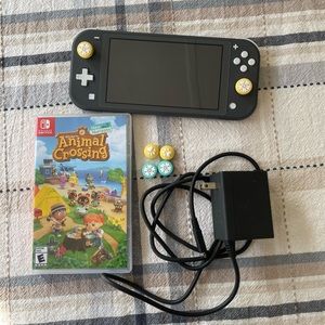 Nintendo Switch Lite in Gray with Animal Crossing Game